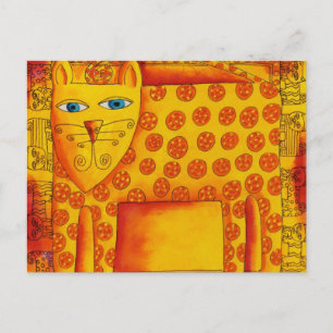 Cartão Postal Ilustração de Aquarela de Leopardo Padronizado