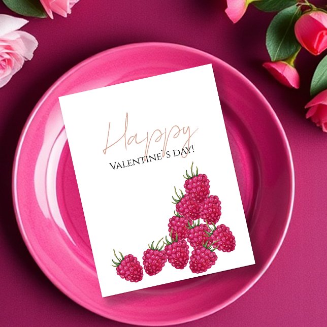 Cartão Postal Ilustração de Aquarela Framboesa (Criador carregado)