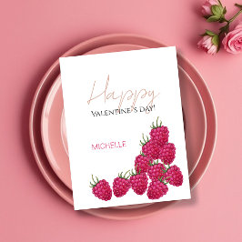 Cartão Postal Ilustração de Aquarela Framboesa Personalizada