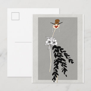 Cartão Postal Ilustração de Arte de Moda Alta Costura Postcard