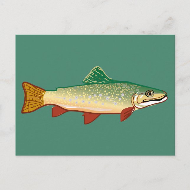 Cartão Postal Ilustração de arte de peixes (Frente)