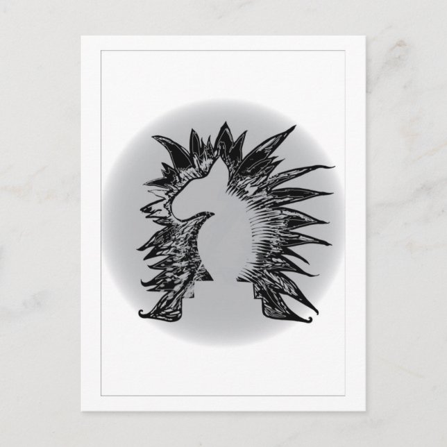 Cartão Postal Ilustração de arte moderna de estimação do cavalei (Frente)