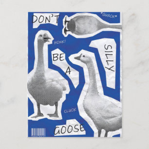 Cartão Postal Ilustração de Arte Não Seja um Ganso Bobo