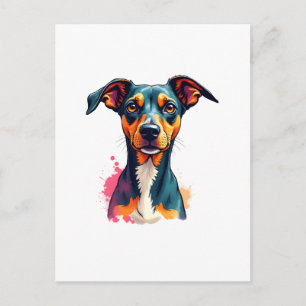 Cartão Postal Ilustração de Arte Pop de Retrato Colorido de Cach