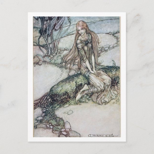 Cartão Postal Ilustração de Arthur Rackham Undine (Frente)
