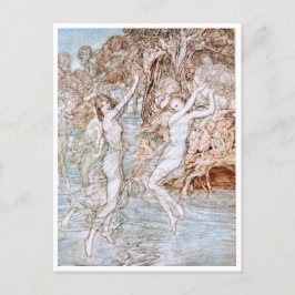 Cartão Postal Ilustração de Arthur Rackham Water Nymph