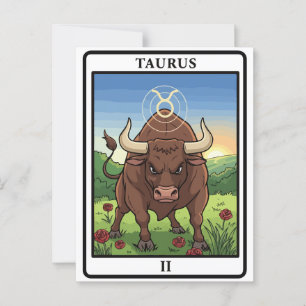 Cartão Postal Ilustração de Astrologia Taurus Zodiac