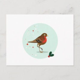 Cartão Postal Ilustração de aves - Cores de inverno