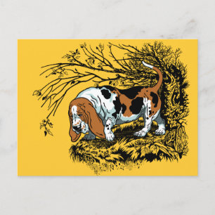 Cartão Postal ilustração de basset