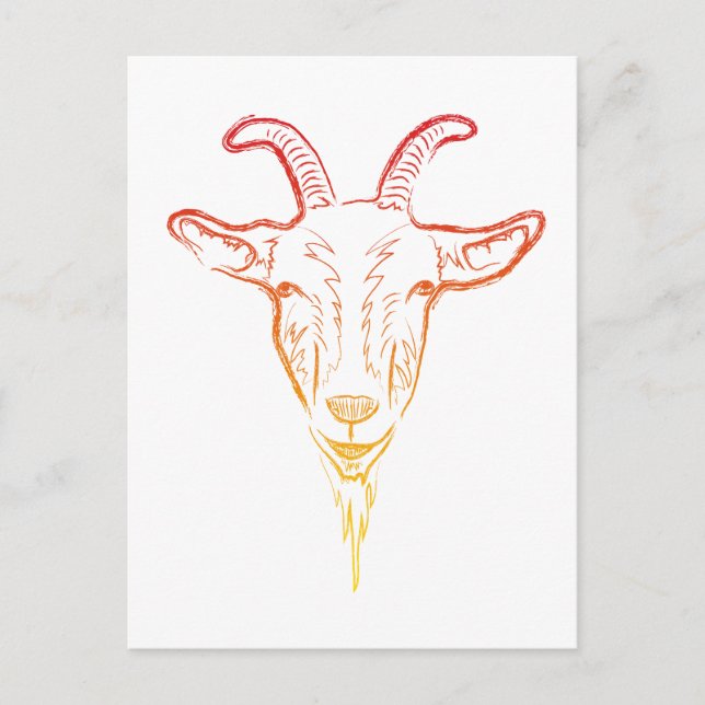 Cartão Postal ilustração de cabra (Frente)