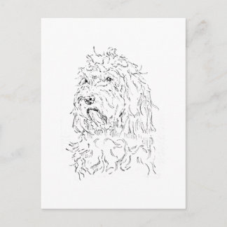 Cartão Postal Ilustração de Cachorro, Arte Fofa de Cockapoo