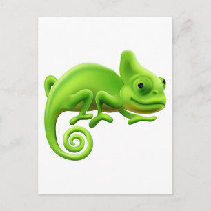Cartão Postal Ilustração de Camaleão Fofo