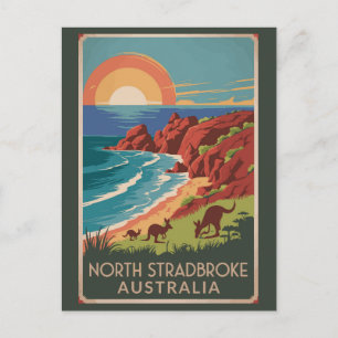 Cartão Postal Ilustração de cangurus da Ilha North Stradbroke