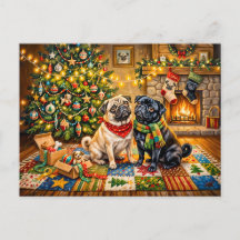 Ilustração de Cão de Mops de Cabana de Natal Capri