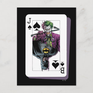 Cartão Postal Ilustração de Carta de Baralho de Joker e Batman E