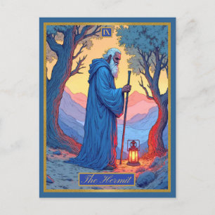 Cartão Postal Ilustração de Carta de Tarot, O Eremita