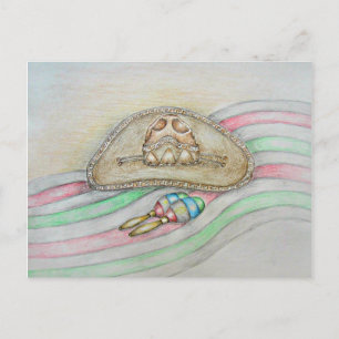 Cartão Postal Ilustração de chapéu e maracas