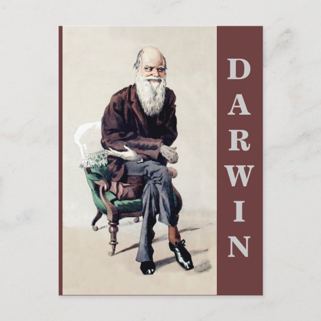 Cartão Postal Ilustração de Charles Darwin na Vanity Fair (Frente)