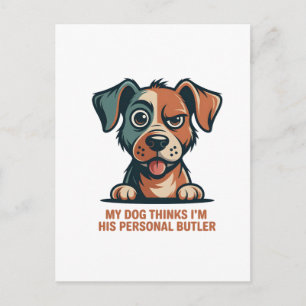 Cartão Postal Ilustração de Citação Engraçada de Cachorro Mordom