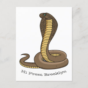 Cartão Postal Ilustração de cobra da cobra castanha