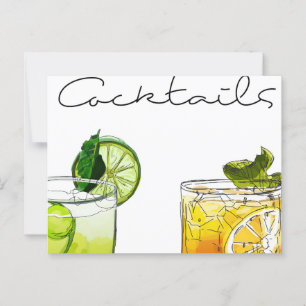 Cartão Postal Ilustração de cocktails