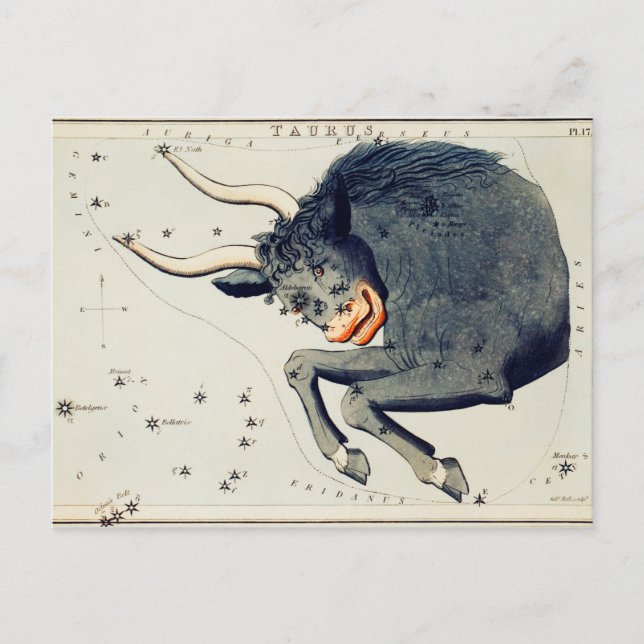 Cartão Postal Ilustração de Constelação de Vintage (Frente)