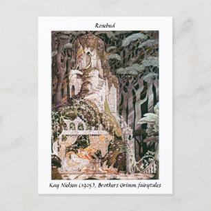 Cartão Postal Ilustração de conto de fadas Vintage Rosebud Kay N