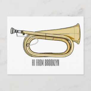 Cartão Postal ilustração de desenho animado Bugle