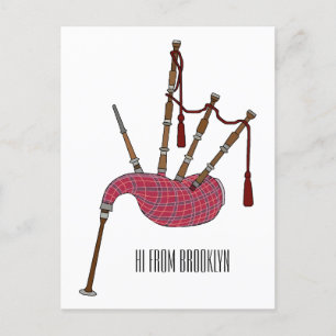 Cartão Postal Ilustração de desenho animado de Bagpipe