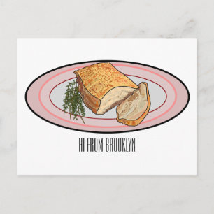 Cartão Postal Ilustração de desenho animado de barriga de porco