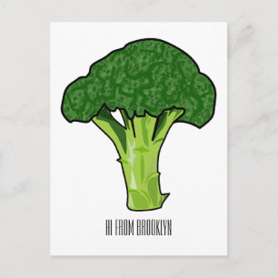 Cartão Postal Ilustração de desenho animado de brócolis