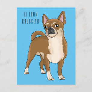 Cartão Postal Ilustração de desenho animado de cachorro Chihuahu