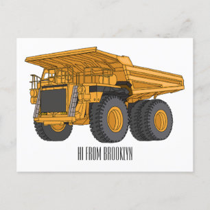 Cartão Postal Ilustração de desenho animado de caminhão Haul