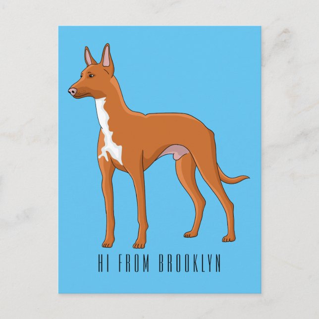 Cartão Postal Ilustração de desenho animado de cão aficionado po (Frente)
