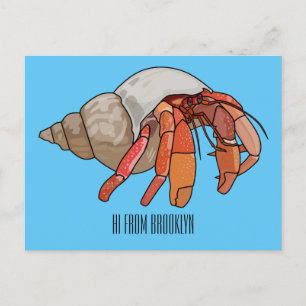Cartão Postal ilustração de desenho animado de caranguejo eremit