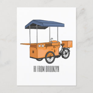 Cartão Postal Ilustração de desenho animado de comida de bicicle
