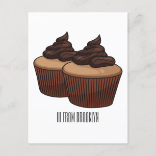 Cartão Postal ilustração de desenho animado de cupcake