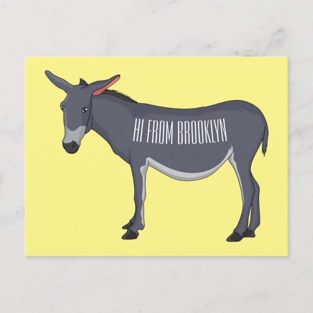 Cartão Postal Ilustração de desenho animado de Donkey (Frente)