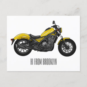 Cartão Postal Ilustração de desenho animado de motociclo cruzado