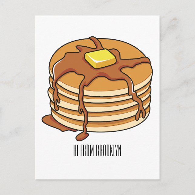 Cartão Postal Ilustração de desenho animado de Pancake (Frente)