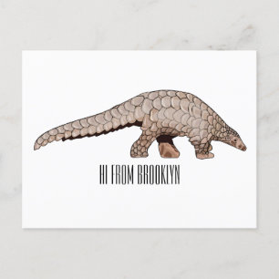 Cartão Postal Ilustração de desenho animado de Pangolin