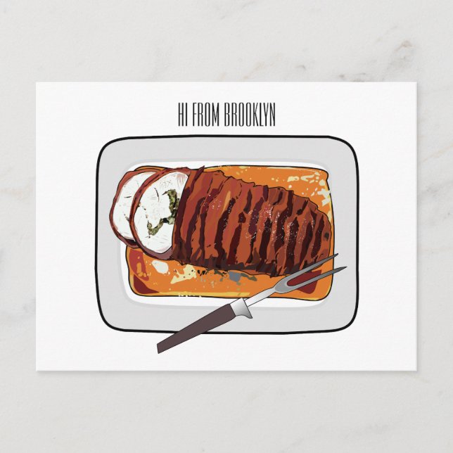 Cartão Postal Ilustração de desenho animado de peru-bravo (Frente)