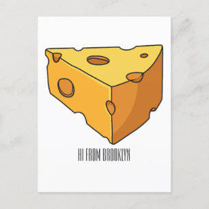 Cartão Postal Ilustração de desenho animado de queijo