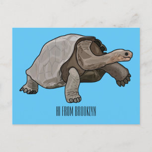 Cartão Postal Ilustração de desenho animado de tartaruga de Galá