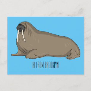 Cartão Postal Ilustração de desenho animado de Walrus