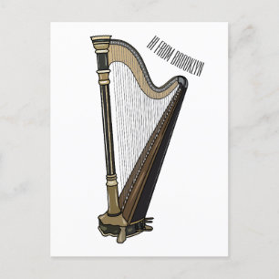 Cartão Postal Ilustração de desenho animado Harp