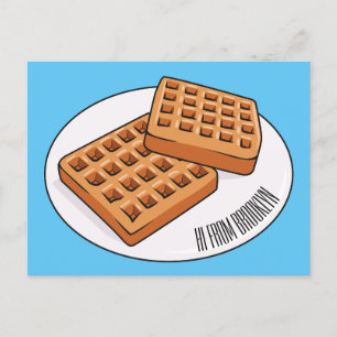 Cartão Postal Ilustração de desenho animado Waffle