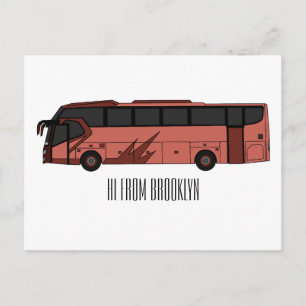 Cartão Postal Ilustração de desenho de barramento