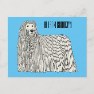 Cartão Postal Ilustração de desenho de cães Komondor