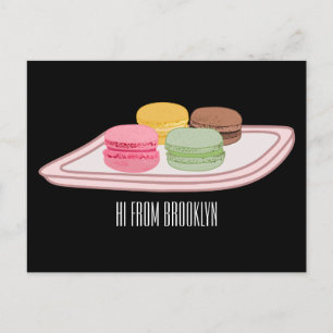 Cartão Postal Ilustração de desenho de Macaron